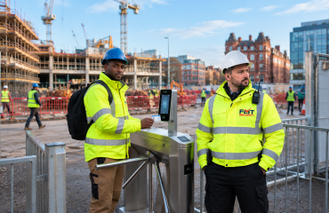 Construction site access control with turnstiles and facial recognition