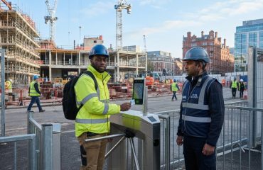 Construction site access control with turnstiles and facial recognition