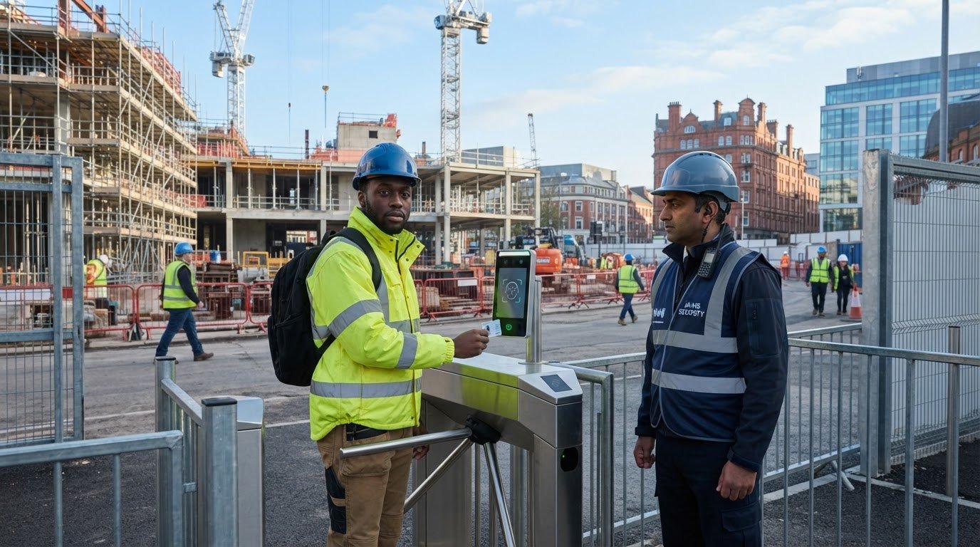 Construction site access control with turnstiles and facial recognition